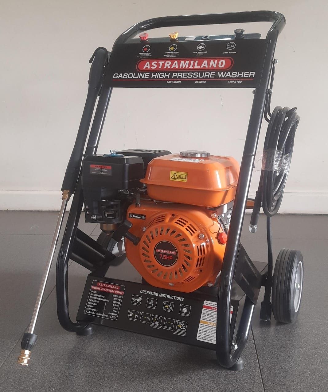 0f27e406-4fa1-433a-a670-def26f6a8871 Astramilano Petrol Pressure Washer 3200PSI 7.5hp Engine - Image 1