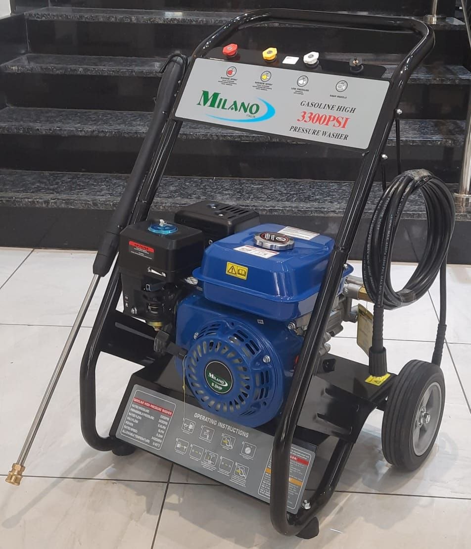 241c938c-862f-493f-b80e-143b781b5913 Milano Italia Petrol Pressure Washer 3300PSI 8.0hp Engine - Image 1
