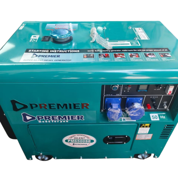 Premier PM6500SE 6.6kVA Super Silent Diesel Generator – Electric Start, 50Hz