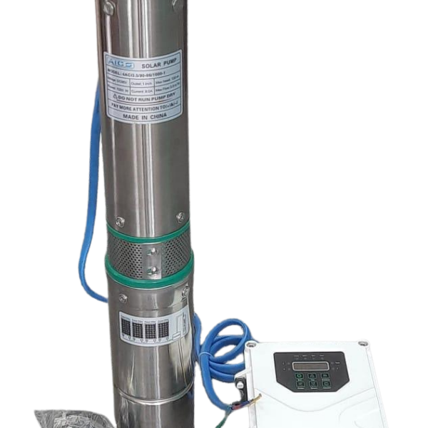 AICO Japan Solar DC Submersible Water Pump – 1000W, 120m Head, with Controller