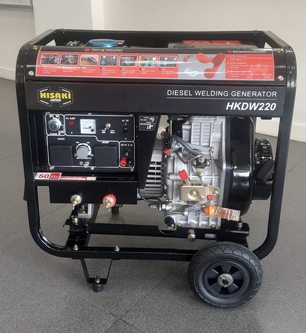 bb1cab79-22fa-4edc-8445-b582c810efc7 Hisaki Japan Diesel Welder Generator Rated output 7.5kva OPEN TYPE - Image 1