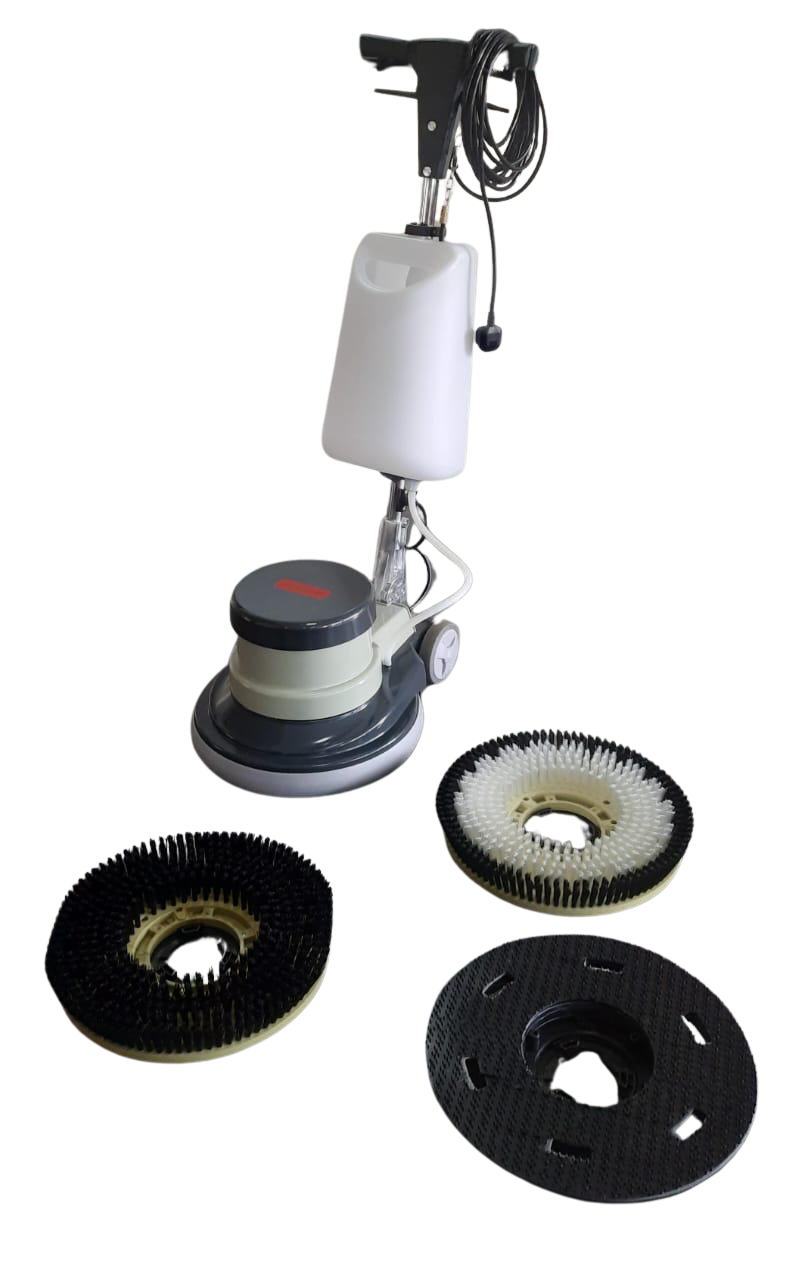image3 Multifunctional Floor Scrubbing Machine – 1100W, 17" with Hard Brush, Soft Brush & Pad Holder - Image 1